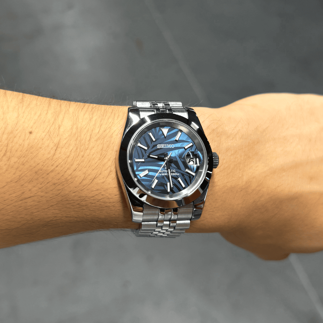 Datejust Mod - Palm Leaf Smooth Blue