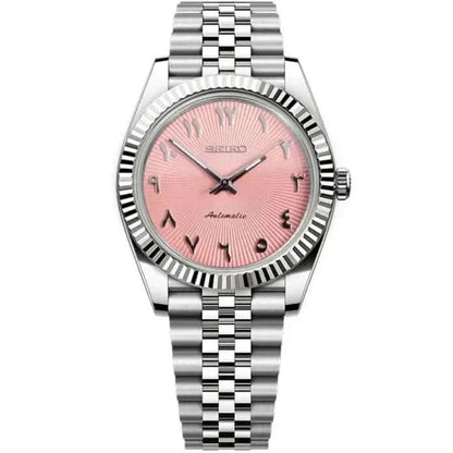 Datejust Mod - Textured Arabic Pink