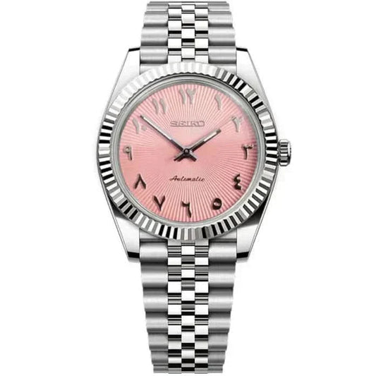 Datejust Mod - Textured Arabic Pink