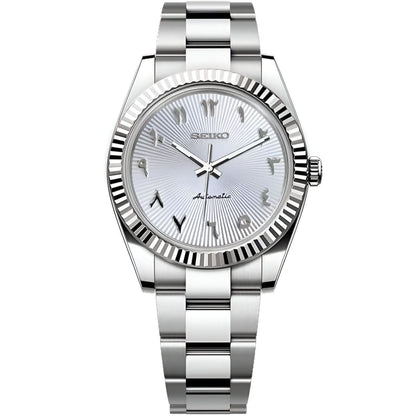 Datejust Mod - Textured Arabic White