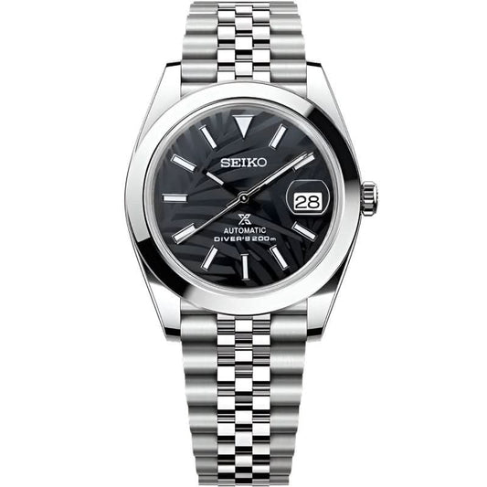 Datejust Mod - Palm Leaf Smooth Black