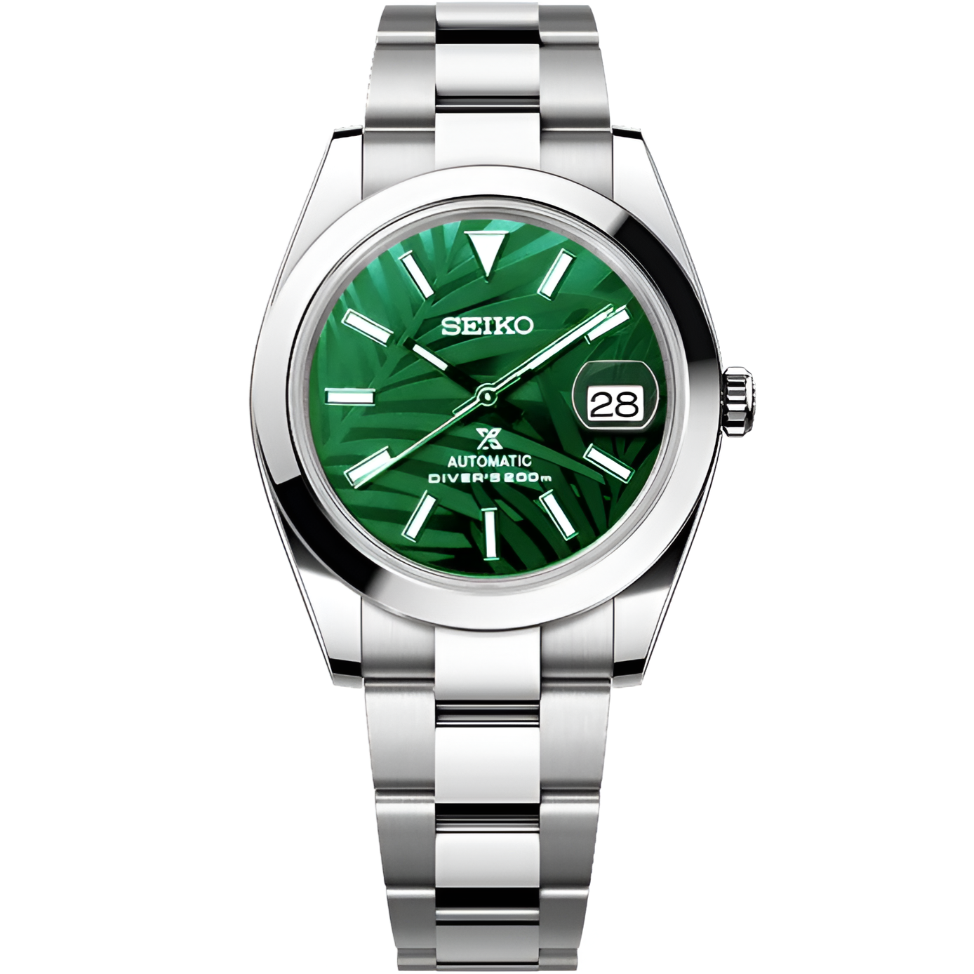 Datejust Mod - Palm Leaf Smooth Green