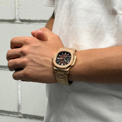 Nautilus Rose Gold Open Heart Mod - Chocolate