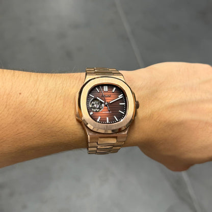 Nautilus Rose Gold Open Heart Mod - Chocolate