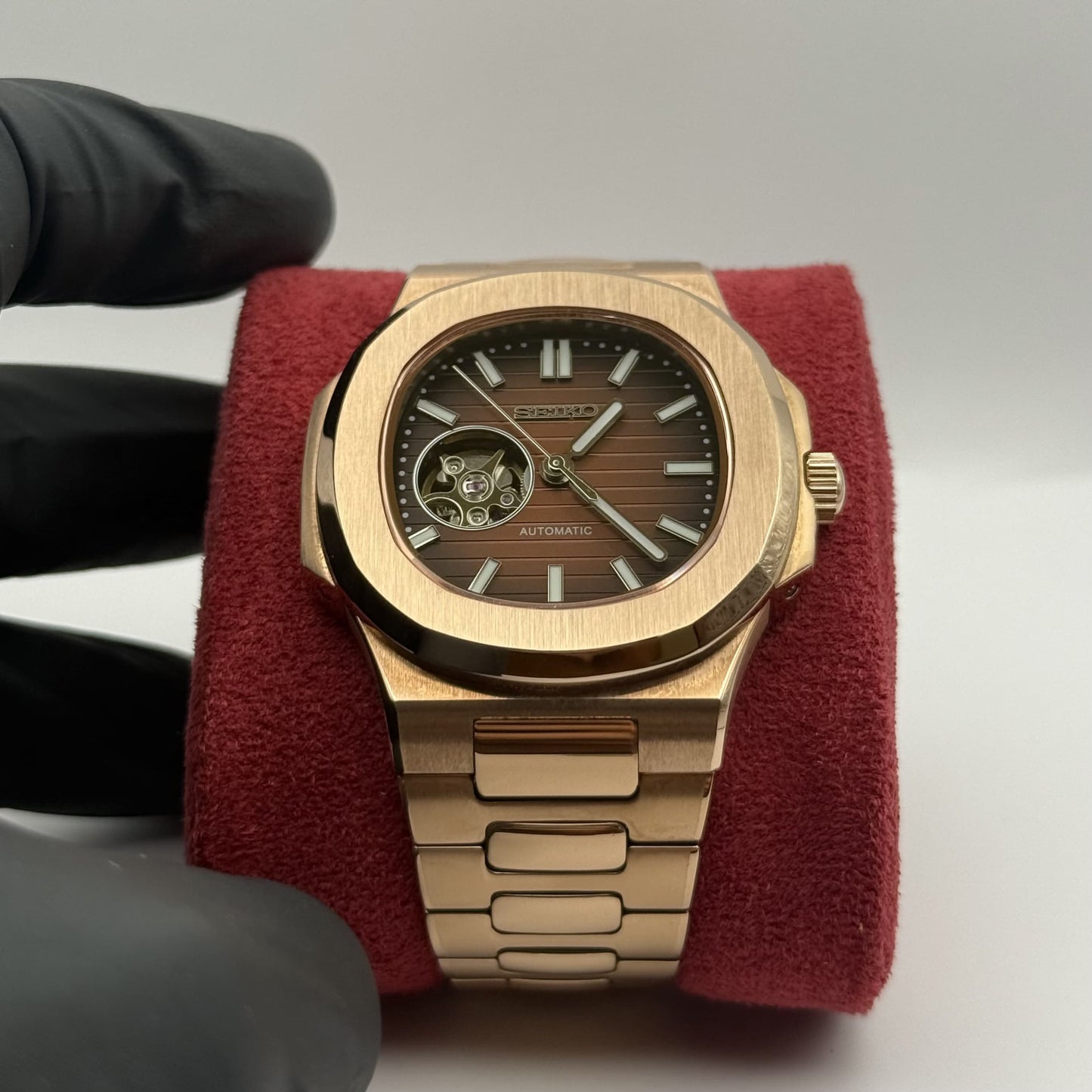 Nautilus Rose Gold Open Heart Mod - Chocolate